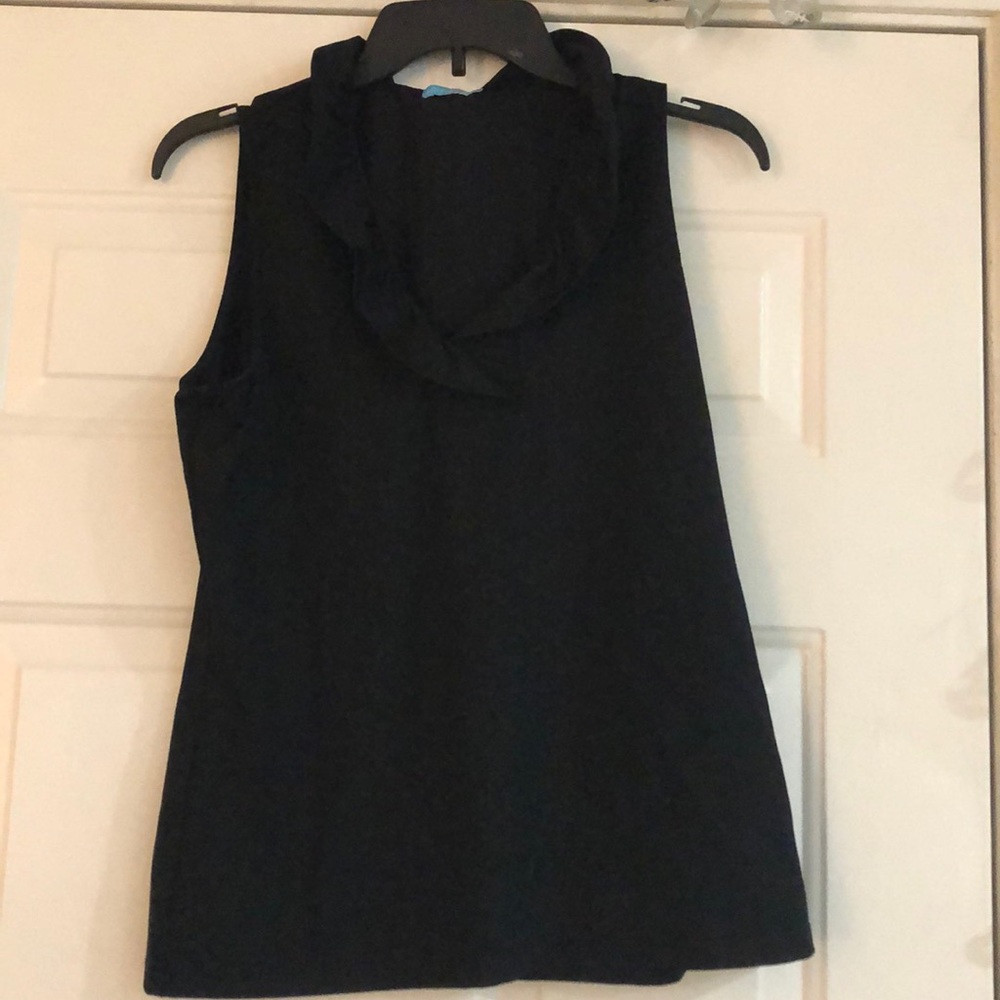 J. McLaughlin black ruffle tank